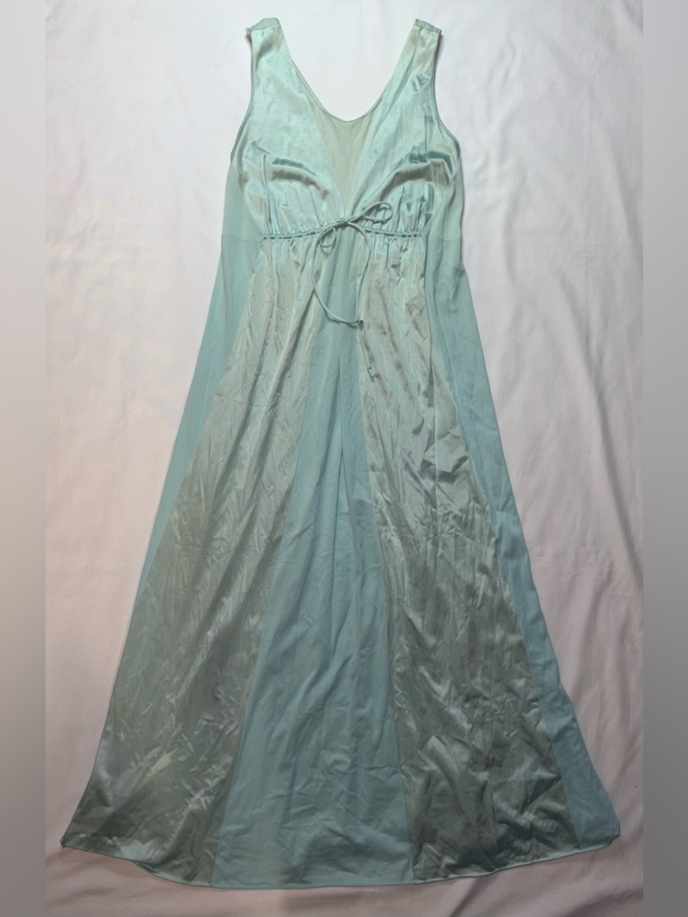 Vanity Fair Vintage Mint Green Nylon Nightgown Dress Cottagecore Size 32